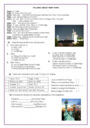 English Worksheet: Talking about New York