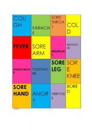 English Worksheet: LOTTO_Health problems and feelings