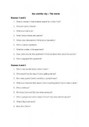 English Worksheet: Sex and the city- The movie