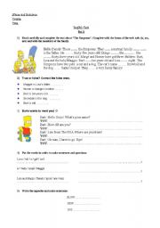 English Worksheet: 4 tests- Personal Information- The Simpsons