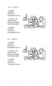 English worksheet: my family