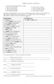 English worksheet: Past Continuous