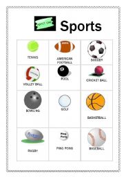 English worksheet: Sports Balls Flashcards