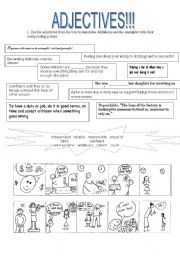 a matching activity for adjectives!!! (there are more activities with the same adjectives)