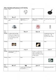 English Worksheet: Phonic Family -at and -an worksheet
