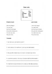 English worksheet: Past: to be