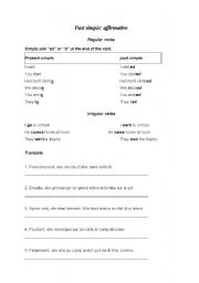 English worksheet: Past simple: affirmative