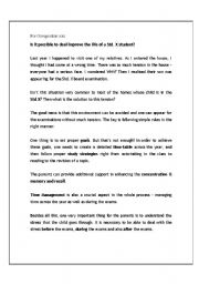 English Worksheet: Study Management Tips