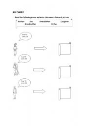 English Worksheet: My family