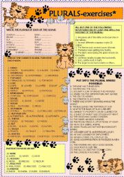 English Worksheet: plurals- exercises