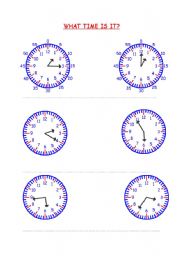 English worksheet: TELLING TIME