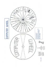 English Worksheet: Computer Wheel