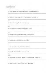 English Worksheet: Rewrite Exercises 