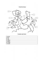 English worksheet: clown