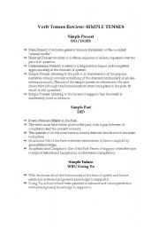 English Worksheet: Verb Tenses Review
