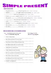 English Worksheet: Simple Present