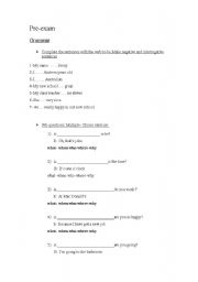 English worksheet: verb to be; wh questions; in, on or at ;  months, seasons, days and time