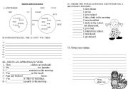 English Worksheet: PRESENT   SIMPLE  -  ROUTINES 