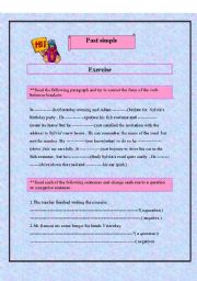 English worksheet: past simple 