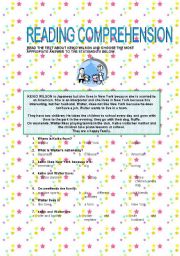 English Worksheet: elementary reading comprehension