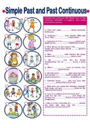English Worksheet: SIMPLE PAST AND PAST CONTINUOUS!-answer key provided
