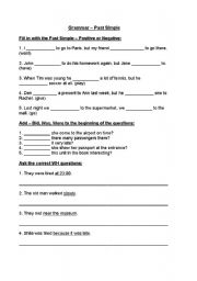 English worksheet: Past Simple