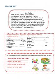 English Worksheet: pre.cont. versus pre simple