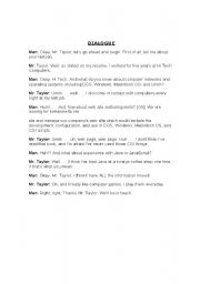 English Worksheet: Dialogue