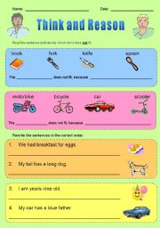 English worksheet: Think and Reason