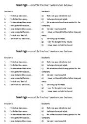 English Worksheet: Feelings adjectives and idioms 