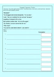 English Worksheet: Paragraph Organization Practice