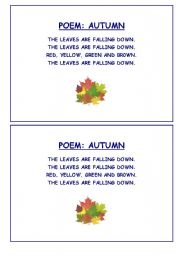 English Worksheet: Autumn Poem