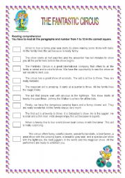 English Worksheet: The fantastic circus