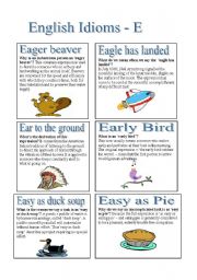 English Idioms - E