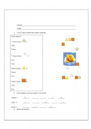 English Worksheet: LETS COUNT