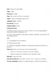 English Worksheet: LESSON PLAN: Telecommunication (Before and Now)