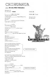English Worksheet: CHIHUAHUA Song