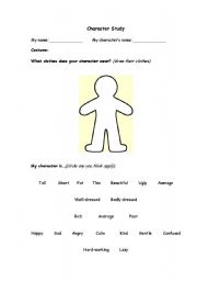 English Worksheet: Drama Character Study