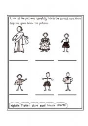 English worksheet: IDENTIFY THE CLOTHES