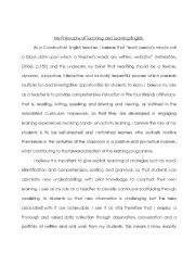 English Worksheet: Philosophy of teaching english