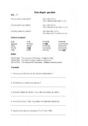 English worksheet: Past simple: question