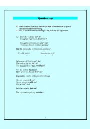 English Worksheet: Question tags