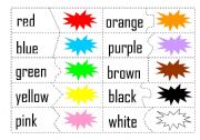 English Worksheet: Match the colours Game