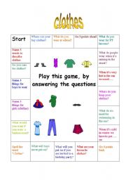 English Worksheet: Table game 
