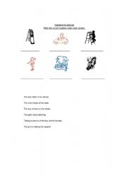 English Worksheet: Write captions to fit each picture.