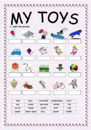 English Worksheet: MY TOYS