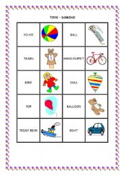 English Worksheet: TOYS DOMINO