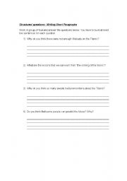 English worksheet: Structured questions