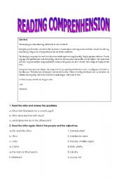 English Worksheet: informal letter