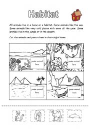 English Worksheet: Animal homes